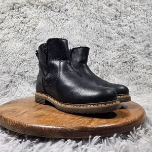 Bull Boxer Bayley Womens Size 7 EU 37 Retro Black Leather Heeled Boots Booties